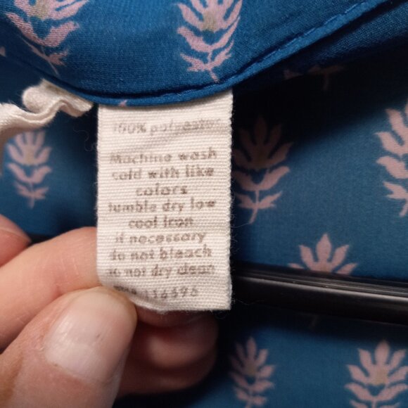 Japna Elegant Sheer Surplice Flowy Top Blouse Teal & Dusty Mauve Size LG - Picture 12 of 13